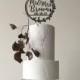 Personalized Wedding Cake Topper With Rustic Wreath / Anniversary Cake Topper / Date Cake Topper/ Custom Boho Floral Cake Topper - by TOA