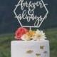 Forever and Always Cake Topper, Rustic Wedding Cake Topper, Gold cake topper