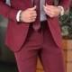 Men Suits Maroon 2 Piece Wedding Groom Wear One Button Body Fit Suits