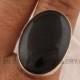 Natural Black Onyx Silver Ring - 925 Sterling Solid Silver Ring - Oval Shape Ring - Big Stone Ring - Handmade Jewelry -Silver Ring For Women