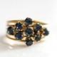 Circa 1950s Retro-Vintage Sapphire & Yellow Gold Ring, Stackable Appearance *Unique Design* ATL #411