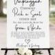 Unplugged Wedding Ceremony Sign, No Pictures, No Photos Please, Welcome Pick a Seat Sign Template 100% Editable Corjl PPW508