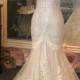 Custom made illusion V neck strap sheath wedding dress with low back