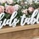 White Wooden Kids Table Sign, Wedding Sign, Wedding Decorations, Kids Wedding Table, Wedding Table Signs, Rustic Table Decor, Wedding Signs