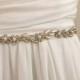 Gold Crystal Pearl Vine Bridal Wedding Sash /  Flower Leaf Bridal Belt / Crystal Leaf Wedding Belt  /  Floral Sash / Necklace Earring Set
