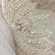 wing rhinestone beaded bridal lace applique, iron on crystal wedding sash applique