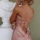 Cowl Neck Silk Dress In Dusty Pink, Silk Bridesmaids Dress, Backless Satin Sexy Dress, Silky-smooth Tie Straps Back Dress, Midi Slip Dress