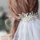 Bridal veil comb Wedding veil comb Wedding veil and headpiece Soft Wedding Veil Bridal rose gold veils Pearl hair comb and veil with blusher
