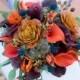 Wedding Bouquet, Succulent Bouquet, Silk Wedding Bouquets, Real Touch Bouquet, Boho Bouquet, Peony Bouquet, Rustic Bouquet, Orange Bouquet