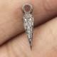 1 pc Pave Diamond Spike Charm Pendant ,925 Sterling Silver Charm,Pave diamond Finding,jewelry making supplies 12mmx3mm DP027