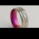 Sphinx in Passion Pink with Comfort Fit Interior , Titanium Ring , Wedding Band , Promise Ring