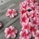 Fondant Edilbe Cake Decorations Light Pink Gum Paste Blossoms 25 piece