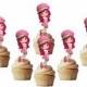 24 strawberry shortcake cakepop toppers, cupcake toppers, cpcake decors