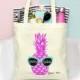 Where My Beaches At Retro Pineapple with Sunglasses -Beach Bachelorette Party Tote - Wedding Welcome Tote Bag
