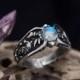 Moonstone engagement ring for women "Wolf" 