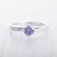 Natural Amethyst Solitaire engagement ring - available in Sterling Silver  or white gold - handmade