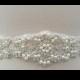 SALE -22 INCHES Beaded portion - Wedding Belt, Bridal Belt, Sash Belt, Crystal Rhinestones & Pearls - Style B29978L