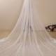 Vintage Wedding Veil,Cathedral Veil with Comb,Long Bridal Veil Soft Tulle Veil Ivory Chapel Length Veil,special cut veil,costume veil,bridal