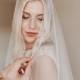 Beaded simple bridal veil, minimalist veil for bride, wedding veil, beaded edge veil, wedding  rip, bridal shower veil, single tier veil
