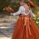 Burnt Orange tulle flower girl dress, Rust Flower Girl Dress, rustic lace flower girl dress, boho flower girl dress, flower girl dress, Rust
