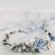 Flower crown, Blue flower crown, Dusty Blue Flower girl crown, wedding Flower crown, Bridal flower crown, Rustic flower crown