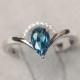 London blue topaz ring stlering silver promise ring for her engagement ring