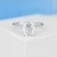 1.25 Ct Moissanite  Engagement Ring, Solitaire Radiant Cut Moissanite Engagement Ring, Moissanite Pave Accents Stones Hidden Halo