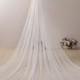 Glitter Lace Cathedral Wedding Veil Sequins Wedding Veil Sparkly Beaded Veil Handmade Vintage Veil Floral Lace Veil Long Bridal Lace Veil