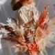 Wildflower Dried Protea Bride Bouquet Burnt Orange And Red Pampas Grass / Autumn Wedding Bouquet / Fall Wedding
