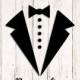 Tuxedo Vinyl Decal Sticker, Personalized Groomsmen, Usher, Best Man, Groom Decal, Wedding Decal, Wine Glass Decal