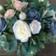 Wedding Bouquet Dusty Blue & Ivory Bridal Bouquet Mixed with Eucalyptus (large)
