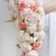 Silk Blush Pink Peach Ivory Peony Wedding Cascading Bouquet Wedding Bouquet Cascade bouquet Bridal Bride Bouquets