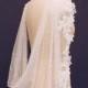Vintage Wedding Veil / Bridal Lace Bolero / Lace Bridal Cape / Floral Lace Cloak / White Bridal Cape / Floor Length Cloak / Winter Wedding