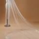 Ivory Off-white One Layer 3 Metre Cathedral Bridal Veil With Pretty Lace Trim Edging