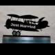 Biplane Cake Topper with Bride and Groom, Flying High, Just Married, Love is in the Air,  Your Name or Phrase