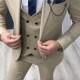 Men Suit 3 Piece Ivory Elegant Designer Slim Fit One Button Wedding Party Wear Groom Suits