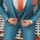 Men Suits, Luxury Designer Sky Blue Suits, 3 Piece Suits Wedding Groom Wear Suits For Men