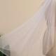 Graceful Circle Crystal Beads Wedding Veils Simple Tulle Elbow Veils with Comb White 32" Short Veil with Pearls Single Layer Bridal Veil