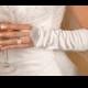 Bridal Gloves Satin Fingerless Elbow Length Bridal Glove Formal Wedding Gloves A Pair (White or Ivory)