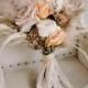 CREAM BLUSH hand dyed silk+cotton ribbon for bridal bouquet Rustic wedding ribbon Silk+cotton invitations ribbon