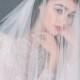 Juliet Veil with Blusher, Vintage Wedding Veil, Ivory Cap Veil, Soft Bridal Veil, White Boho Veil, Extra Long Veil, Narrow Veil, CARESSE
