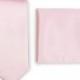 Blush Necktie & Pocket Square Set - Wedding Tie Set in Blush Pink