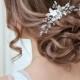 Ivory bridal hair pins White bridal flower hair pins Ivory Wedding hair pins Rhinestone hair pins Crystal hair pins Bridal floral hair pins