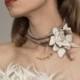 wedding accessories,white felt bracele ,Modern Bracelet ,bangle,unusual accessory,collar,white flowers