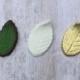 Set of 10 Rose Gumpaste Rose Leaves Choose Green White or Gold Small Medium or Large with or without wire
