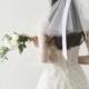 Bow Tie Short Bridal Veil Clip On