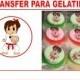 HOJAS impresiones  para TRANSFER  en GELATINA comestible impresas personalizadas español/inglés