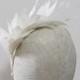 Ivory Pale Light Cream Feather Headband Fascinator Feathers Wedding Bridal Bridesmaids Hair Accessory Brunette Blonde Gold Silver 'Luna'
