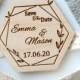 Wooden save the date magnet 