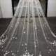 ls47/3D flower lace veil /1 tier veil/bridal veil /wedding veil /cathedral veil/ custom veil